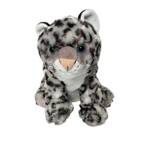 Wild Republic Snow Leopard Cuddlekins Plush 12" Big Cat Blue‎ Eyes Winter Zoo